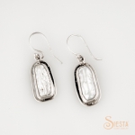 Biwa Earrings set in Sterling Silver on hook